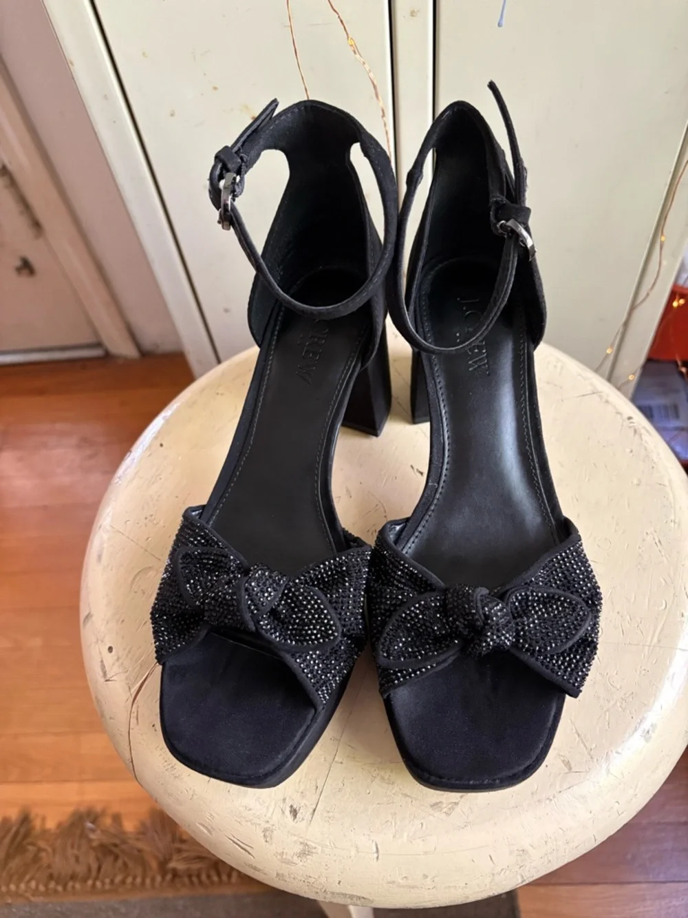 J.Crew Rhinestone Bow Platform  Heels - Picture 2 of 16